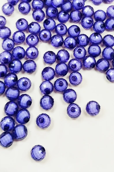 Dünya Boncuk İçten Boncuklu Bileklik Çanta Boncuğu 10 mm 50 gr Eflatun - BNC461 - 2