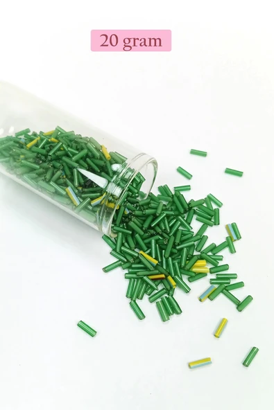 Uzun Boru Kesme Boncuk Çap 2mm Uzunluk 10 mm - 4 Renk - Toplam 80 Gram - BNC433 - Resim 3