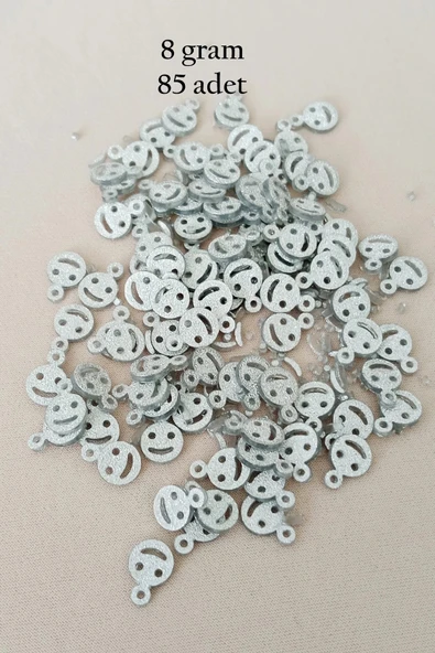 Oya Abiye Bileklik Kolye Pleksi Metalik Plastik Pul Gümüş Renk 8 gram 85 adet - BNC525