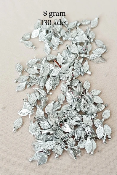Oya Abiye Bileklik Kolye Pleksi Metalik Plastik Pul Gümüş Renk 8 gram 130 adet - BNC514