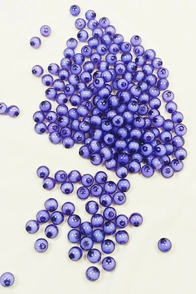 Yuvarlak Boncuk İçten Boncuklu Bileklik Çanta Boncuğu 8 mm 50 gr Eflatun - BNC472