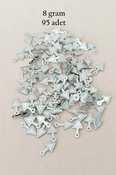 Oya Abiye Bileklik Kolye Pleksi Metalik Plastik Pul Gümüş Renk 8 gram 95 adet - BNC505