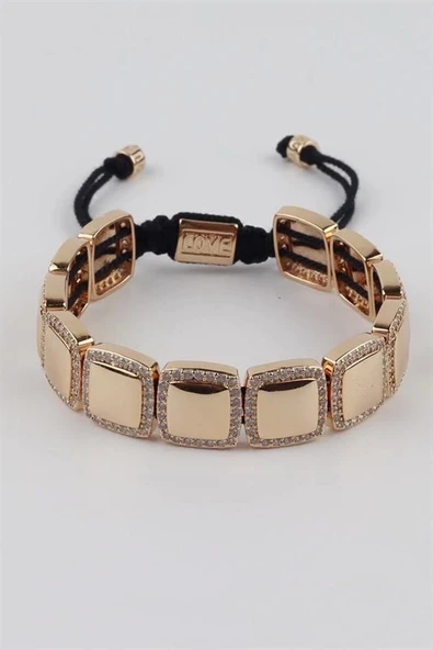 İpli Çelik Bileklik - Altın - 2