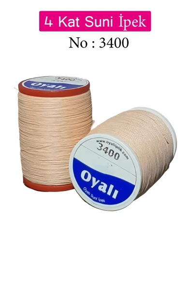 Oyalı 4 Kat Suni İpek İplik İğne Oyası Boncuk İpi Tığ Oyası No:3400 ürün görseli 1