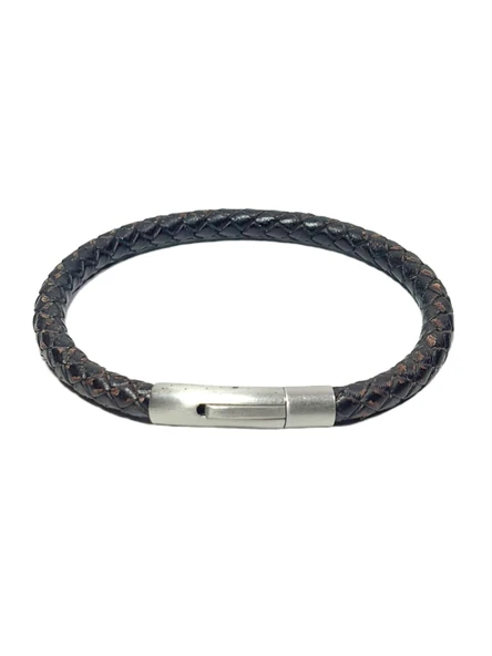 JTAW25BLK1578 HAKİKİ DANA DERİSİ KAHVERENGİ PASLANMAZ ÇELİK KAPAMA GARANTİLİ HEDİYE KUTULU JANTİ DERİ BİLEKLİK ürün görseli 1