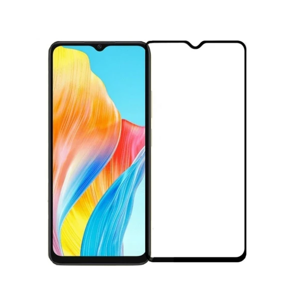 Oppo A38 Uyumlu 5D Glass Temperli Cam Ekran Koruyucu (Siyah) ürün görseli 1