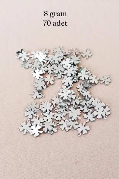 Oya Abiye Bileklik Kolye Pleksi Metalik Plastik Pul Gümüş Renk 8 gram 70 adet - BNC502 - 1