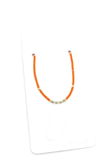 Kum Boncuk Halhal - Turuncu ürün görseli