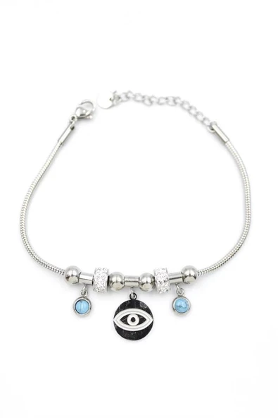 Göz Charm Bileklik - Gümüş