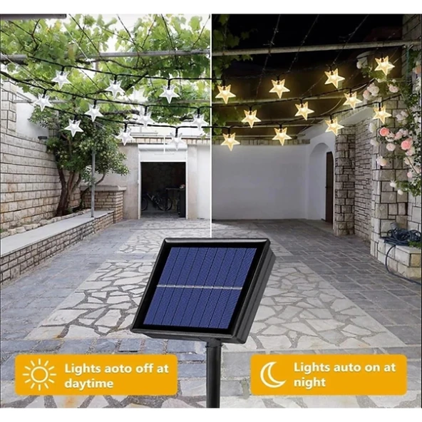 Solar 8 Fonksiyonlu 7 Metre 30 Yıldız LED - Resim 3