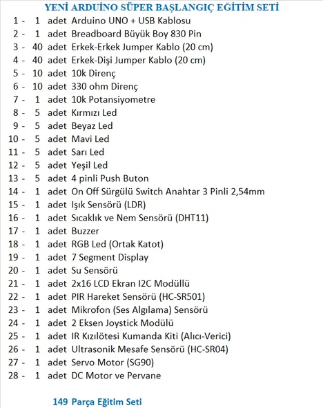 Yeni Arduino Süper Başlangıç Eğitim Seti - Resim 2