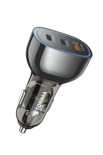 TORIMA C11 Siyah 68W Çok Portlu Hızlı Şarj Destekli Araç Şarj Aleti USB ve Type-C Girişli - Resim 4