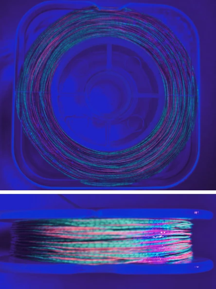 Eagenset Hazır Çapari Kombini Boru Sim Ultraviyole Uv Neon Koyu Yeşil - Pembe Makarada - Resim 3