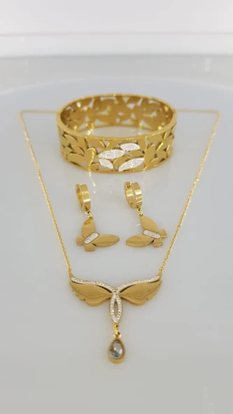 Carna Gold Çelik Takı Seti - 2