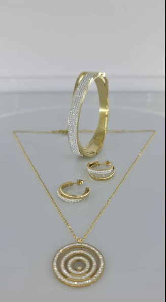 Elit Gold Çelik Takı Seti - Resim 2