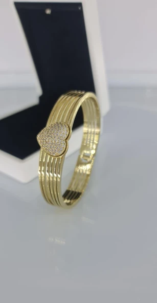 Kalp Çelik  Kelepçe Bilezik C089-1 - Resim 2