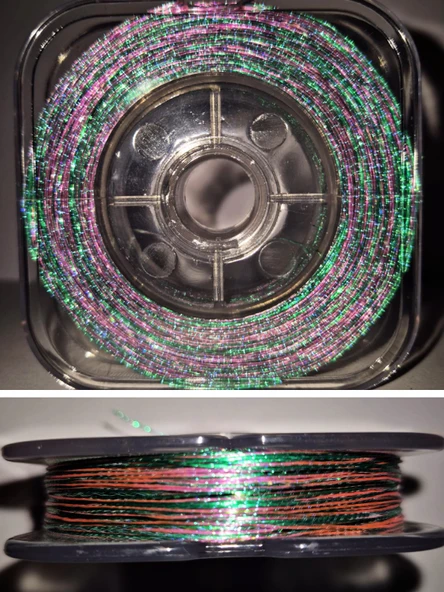 Eagenset Hazır Çapari Kombini Boru Sim Ultraviyole Uv Neon Koyu Yeşil - Pembe Makarada - Resim 2