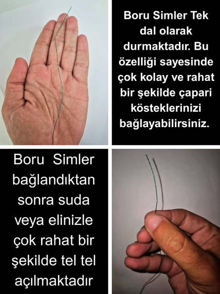 Eagenset Hazır Çapari Kombini Boru Sim Ultraviyole Uv Neon Koyu Yeşil - Pembe Makarada - Resim 6