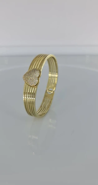 Kalp Çelik  Kelepçe Bilezik C089-1 - Resim 3