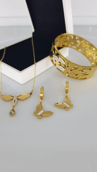 Carna Gold Çelik Takı Seti - 1