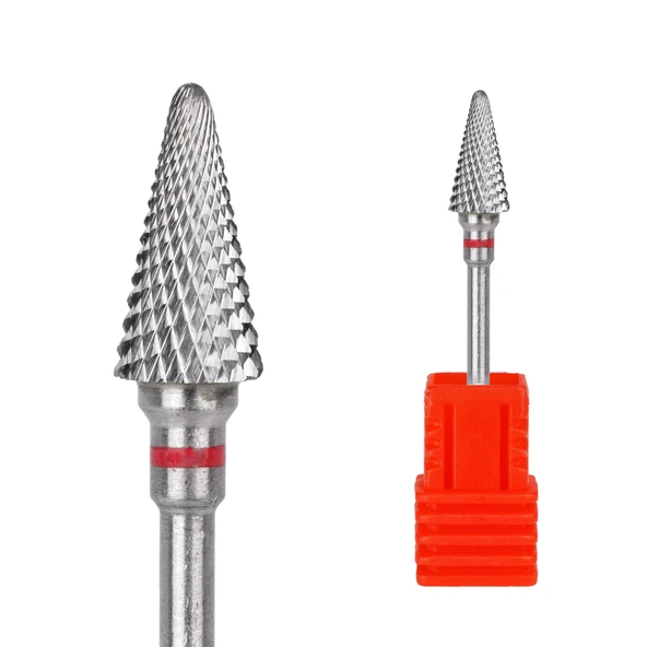 Manikür Çıkarma Çelik Törpü Ucu Mızrak Koni Kırmızı 003 ürün görseli