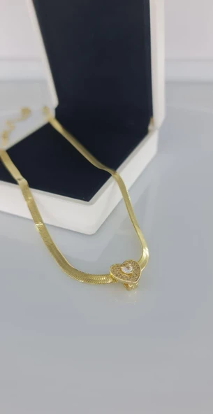 Kalp Çharm İtalyan Çelik kolye A095-1 ürün görseli 1