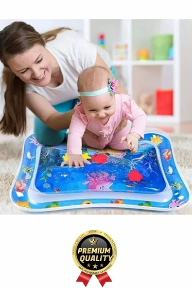 Premium Bebek Oyuncağı Eğlenceli Karın Üstü Aktivite Egzersiz BPA İçermez Emekleme Su Oyun Matı - 7