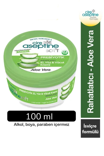 Cire Aseptine Soft Aloe Vera Özlü Yatıştırıcı Besleyici Prebiyotikli Krem 100 ml ürün görseli