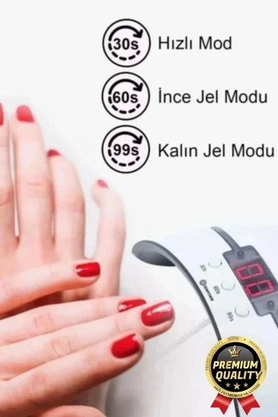 Profesyonel Dijital Göstergeli Otomatik 36W 12 Adet Uv Led Işıklı 3 Modlu Tırnak Jel Oje Kurutucu - 2