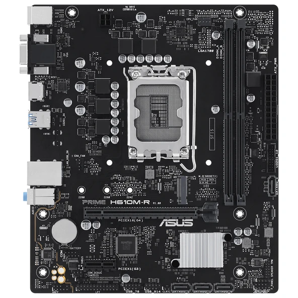 ASUS PRIME H610M-R D5-SI  DDR5  MATX 1700P ürün görseli 1