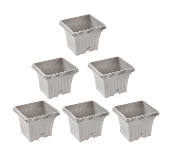 Omnipazar SO-OB00 Dekoratif Ova Balkon Saksı 2.2 lt Kirli Beyaz 6 Adet ürün görseli