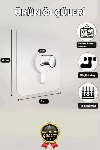 Süper Sağlam İz bırakmaz Çerçeve Tablo Banyo Mutfak Ultra Güçlü Yapışkanlı Çivisiz Askı 2 Adet - 2