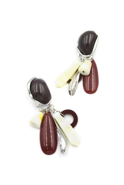 Boncuklu Küpe - Gümüş