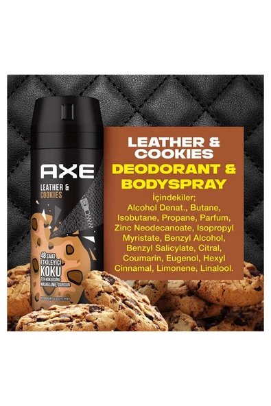 Axe Erkek Sprey Deodorant Leather & Cookies 48 Saat Etkileyeci Koku 150 ml - 7