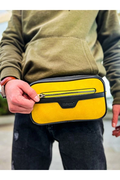 CH101 - Poani Tablet Erkek Çanta SIYAH - SARI - 3