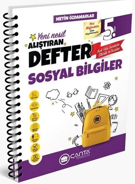 5. Sınıf Sosyal Bilgiler Okula Yardımcı Öğreten Defter Çanta Yayınları