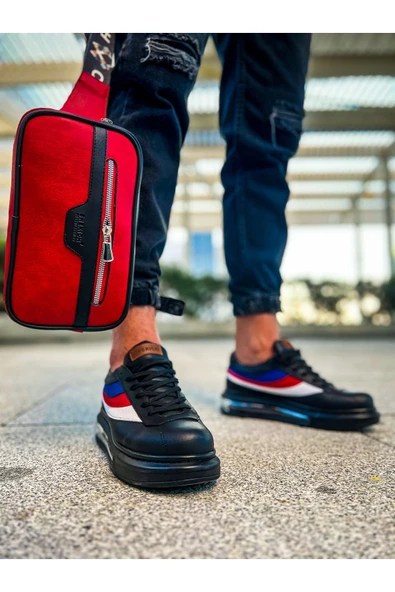 CH101 - Poani Tablet Erkek Çanta SIYAH - KIRMIZI - 2