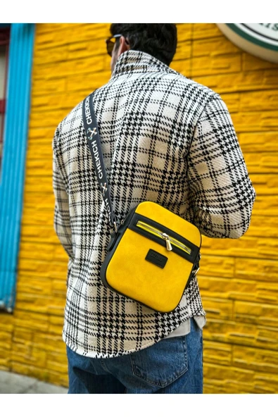 CH102 - Stealht Kare Erkek Çanta SIYAH - SARI - 2