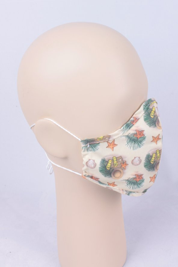 Yıkanabilir Çocuk Kumsal Desen Bez Kumaş Ayarlanabilir Maske - 2
