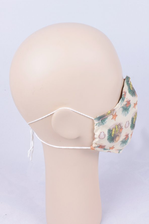 Yıkanabilir Çocuk Kumsal Desen Bez Kumaş Ayarlanabilir Maske - 3