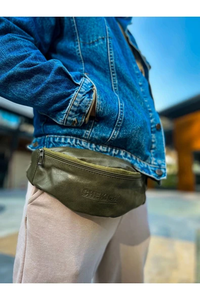 CNT010 - Cilt Deri Erkek Çapraz Çanta HAKI - 2