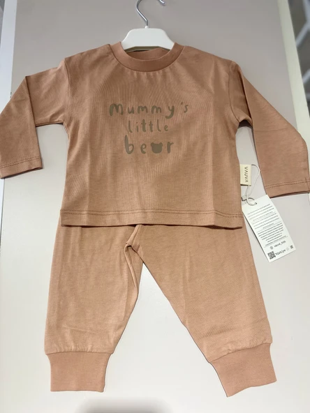 Çocuk Sweatshirt & Eşofman Takımı – Kiremit “Mummy’s Little Bear” - 6