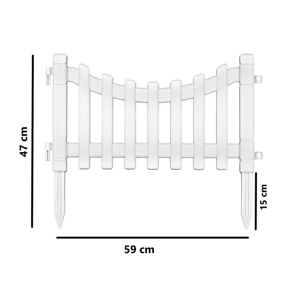 Omnipazar IRK-SB105 Sarmaşık Plastik Bahçe Dekorasyon Çiti 12'li Set Beyaz - 2