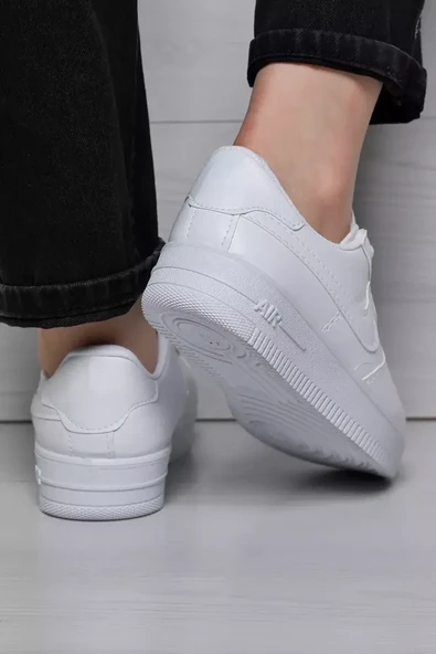 Bağcıklı Kadın Spor Ayakkabı Beyaz TZL-P-00015034 - 3