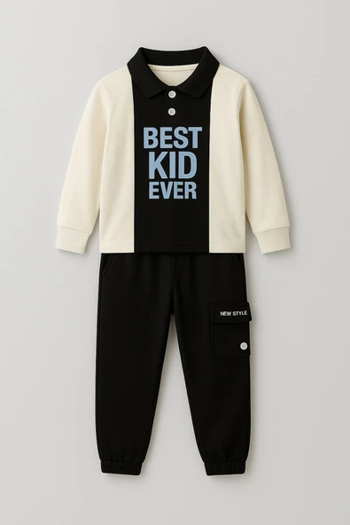 ESİLA KİDS Erkek Çocuk Takım Eşofman Takımı Sweat & Kargo Cepli Alt 2'li Spor Set Mevsimlik 4-8 Yaş - Resim 7