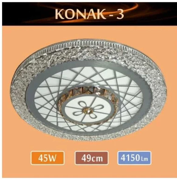 Sıva Üstü Led Panel 45W 49 cm çapında Model Konak-3 led avize