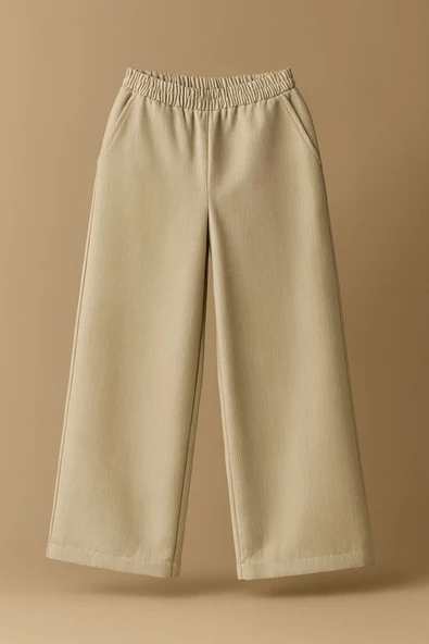 ESİLA KİDS Kız Çocuk Takım Şapkalı Kız Baskılı Tişört Ve Bej Bol Paça Pantolon Alt Ve Üst Takım 6-13 Yaş - 3