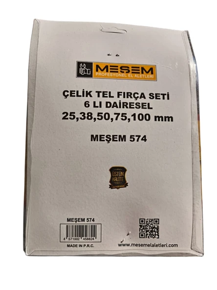 MEŞEM ÇELİK TEL FIRÇA SETİ 6'LI DAİRESEL 25 38 50 75 100mm - 2