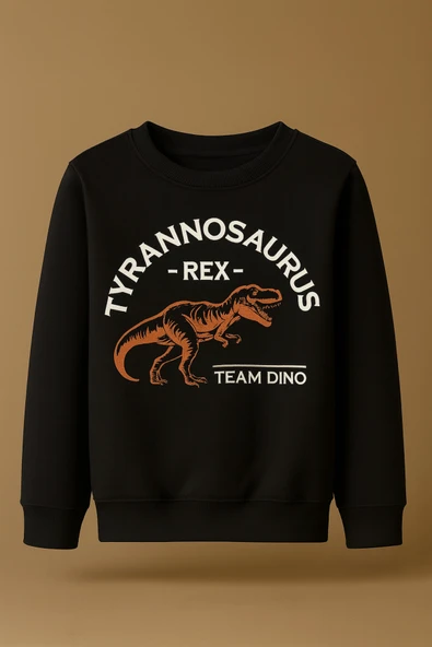 ESİLA KİDS Erkek Çocuk Takım Dinozor Baskılı Eşofman Takımı Uzun Kollu 4-13 Yaş - Resim 3