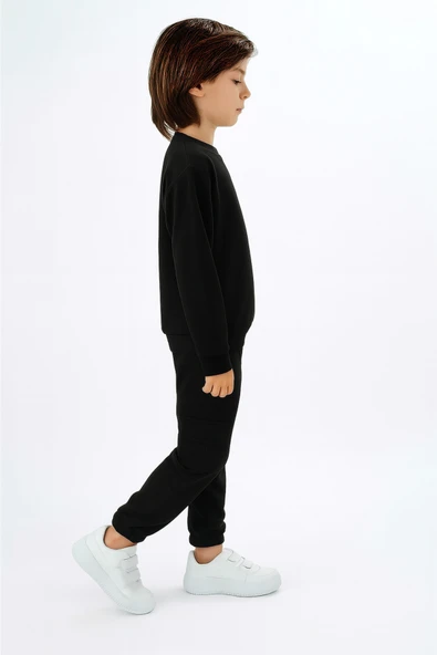 ESİLA KİDS Erkek Çocuk Takım Kargo Cepli Pamuklu Uzun Kolu Örme Eşofman Takım 3-8 Yaş - Resim 2